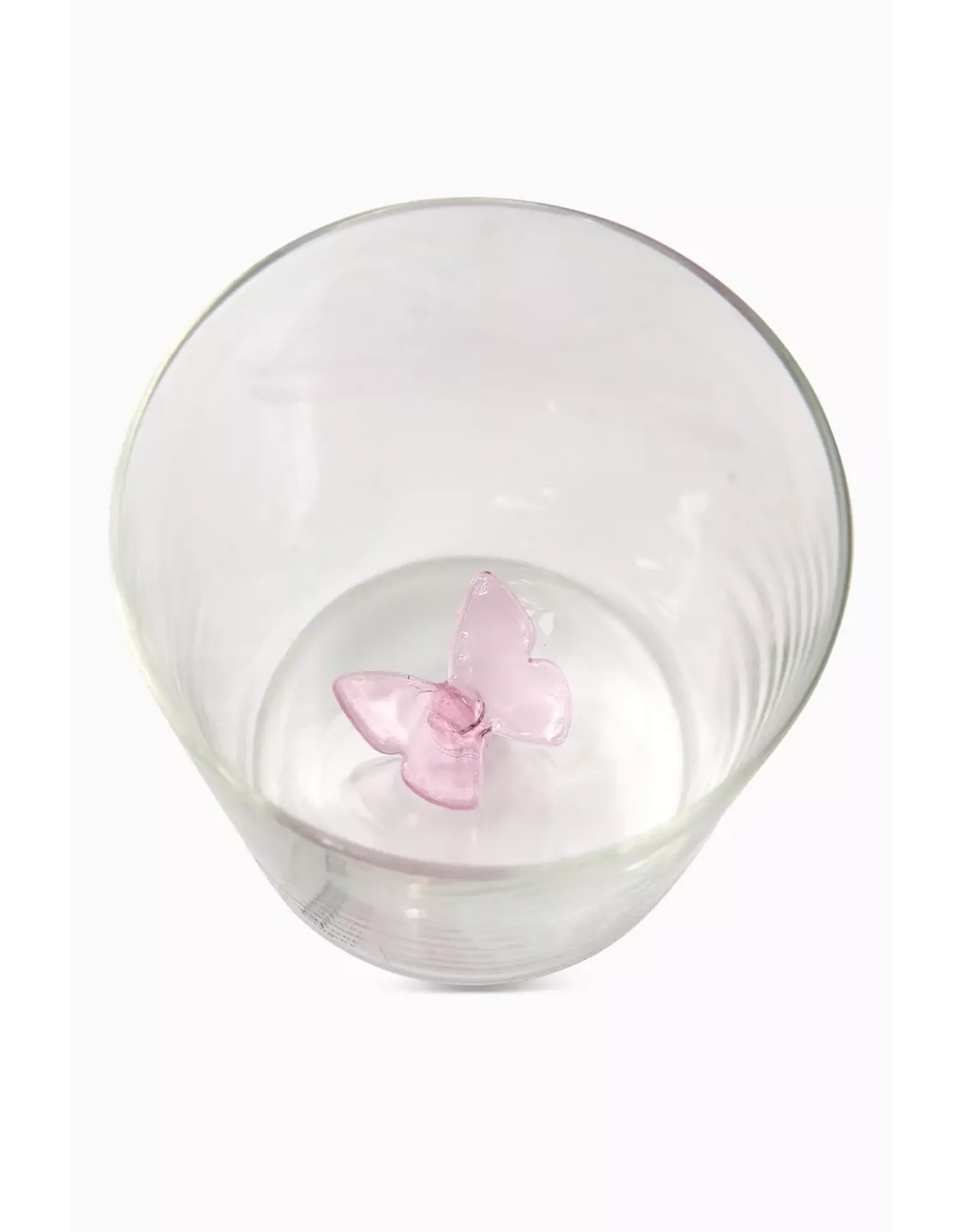 Ichendorf Milano Waterglas Vlinder Roze 350ml