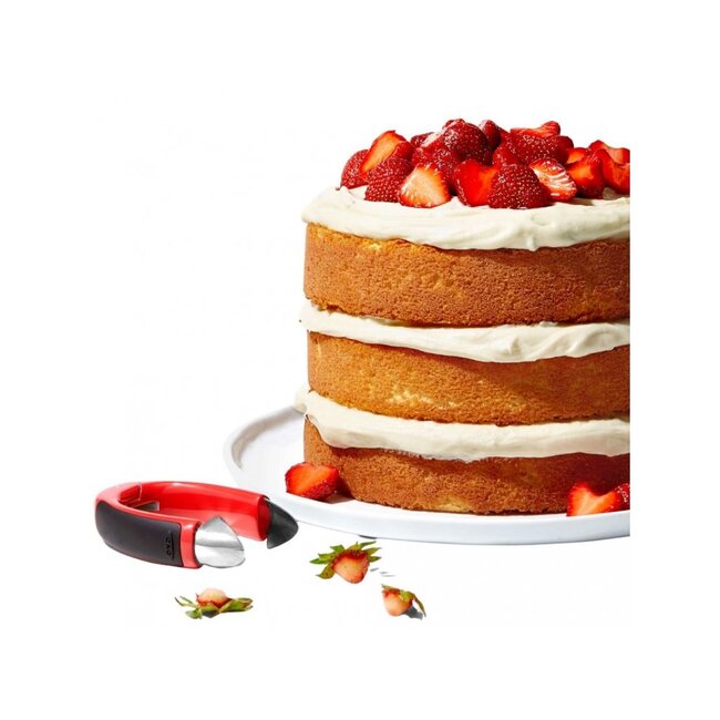 OXO Good Grips Aardbeiontkroner – Snel en Eenvoudig Kroontjes van Aardbeien Verwijderen – Comfortabel en Duurzaam Keukengerei