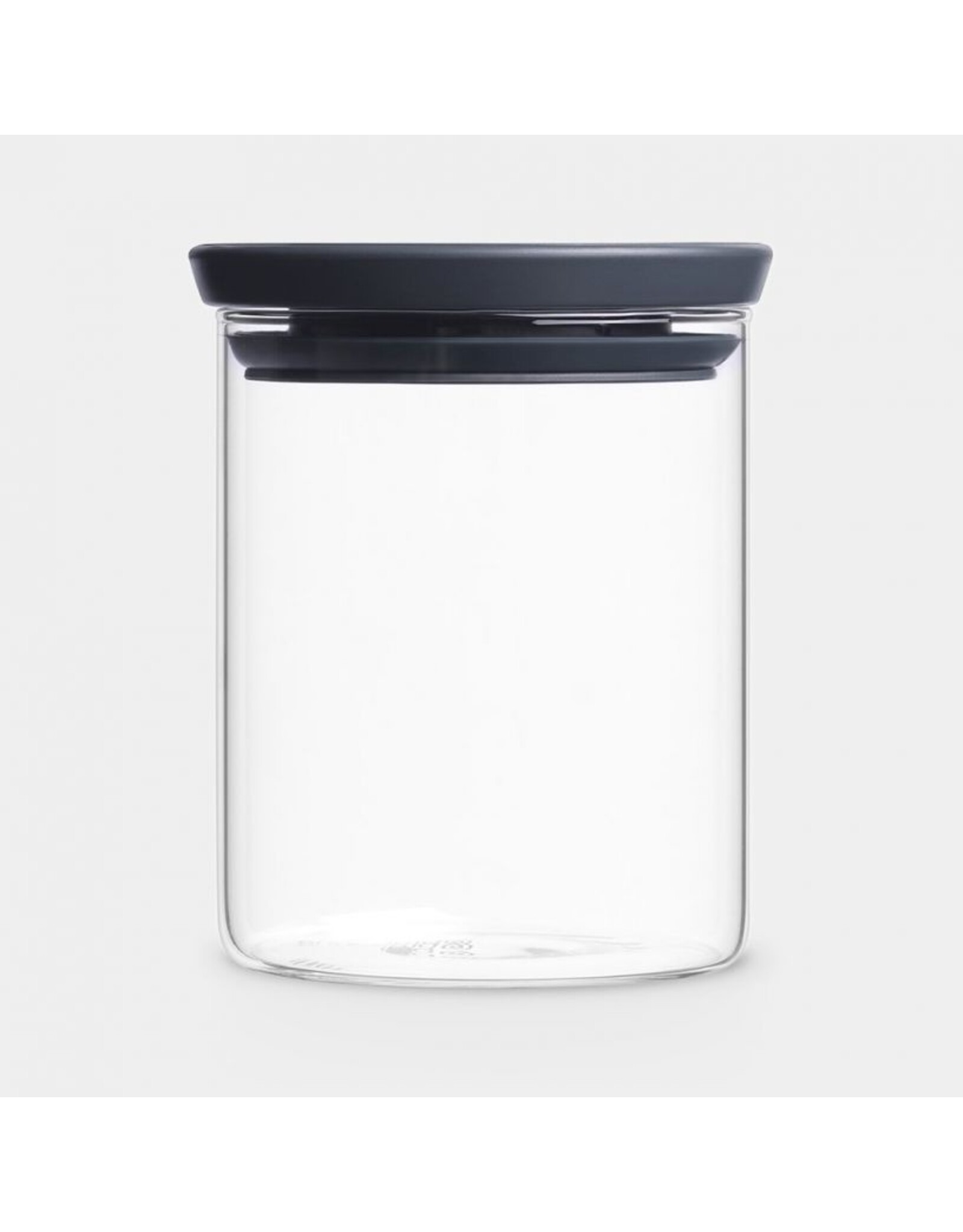 Brabantia Voorraadbus Glas Stapelbaar Dark Grey 0.6L