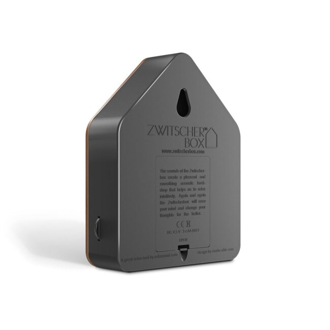 Relaxound Zwitscherbox Vogelhuisje Classic Walnoot Zwart