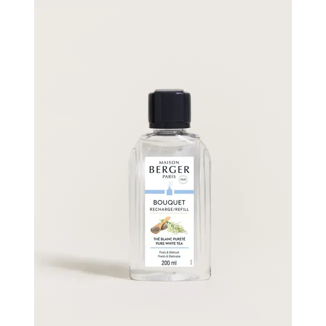 Maison Berger Navulling Geurstokjes /  Parfumverspreider Thé Blanc Pureté / Pure White Tea 200 ml