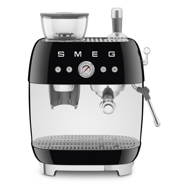 Smeg Handmatige Espressomachine EGF03BLEU Zwart Jaren '50 stijl
