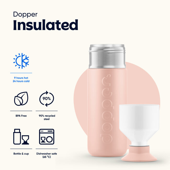 Isoleerfles Insulated Pebble Peach 580 ml