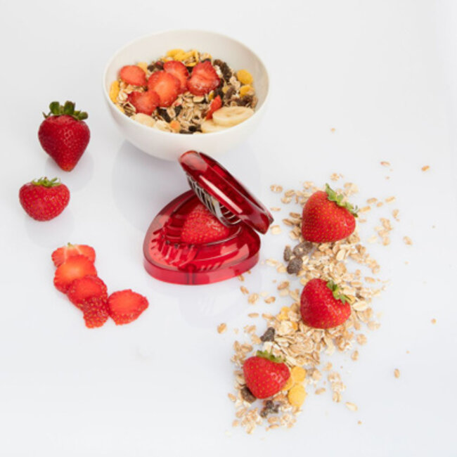 Westmark Aardbeiensnijder Kunststof Rood voor 5 mm dunne aardbeienschijfjes