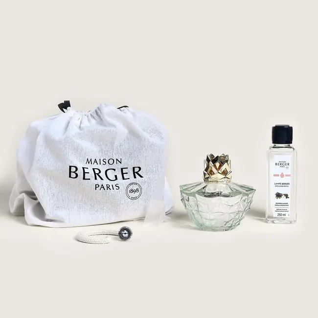 Lampe Berger Maison Berger Kali – Geurbrander – Transparant Glas – Gouden Dop - Inclusief Accessoires