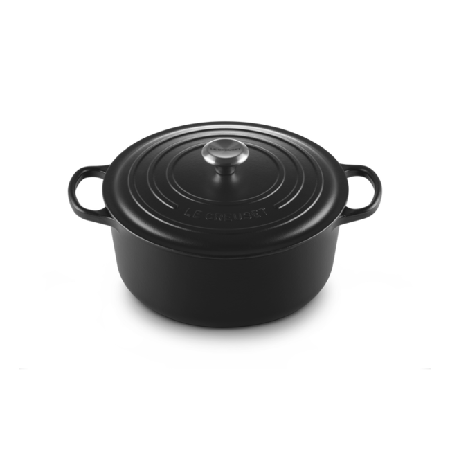 Le Creuset Gietijzeren braadpan Signature Mat Zwart 6.7L - 28cm