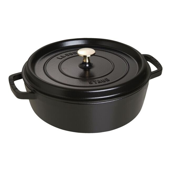 Staub Braadpan Cocotte Gietijzer Laag Zwart 4Liter 26cm