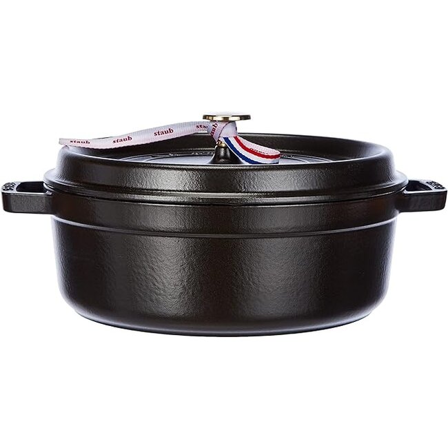 Staub Braadpan Cocotte Gietijzer Laag Zwart 4Liter 26cm