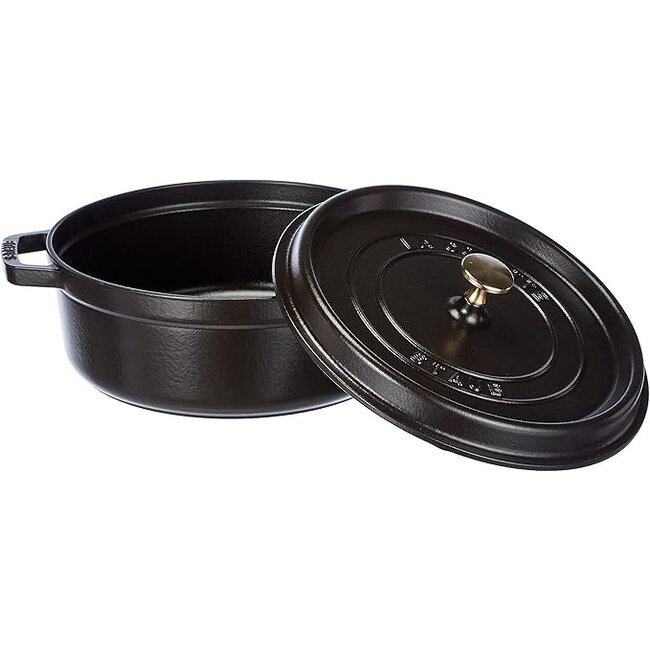 Staub Braadpan Cocotte Gietijzer Laag Zwart 4Liter 26cm