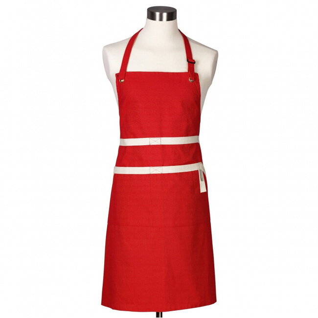 Le Creuset Keukenschort Kersenrood 100% canvaskatoen