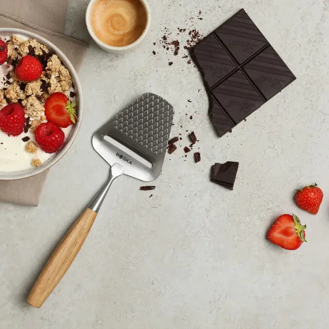 Boska Kaasschaaf Oslo+ Europees Eikenhout handvat en non-stick diamantpatroon