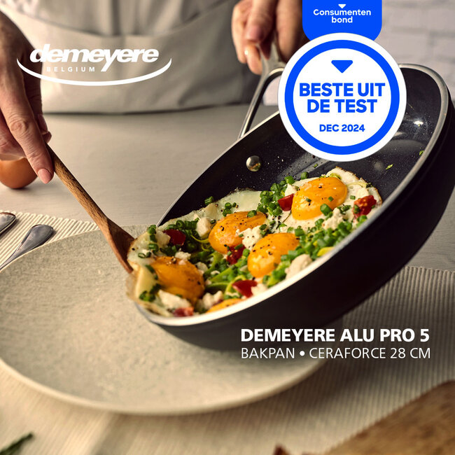 Demeyere Alu Pro 5 Ceraforce Koekenpan 28 cm – Aluminium pan met keramische antiaanbaklaag