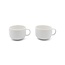Bredemeijer Theekop Umea 250 ml Wit  Set van 2 stuks met 2 bamboe onderzetters