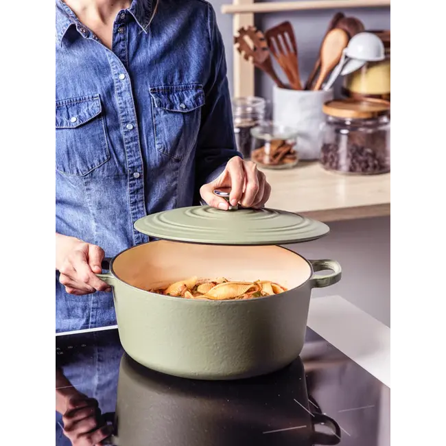 BK Braadpan Bourgogne Gietijzer Olive Green 24 cm