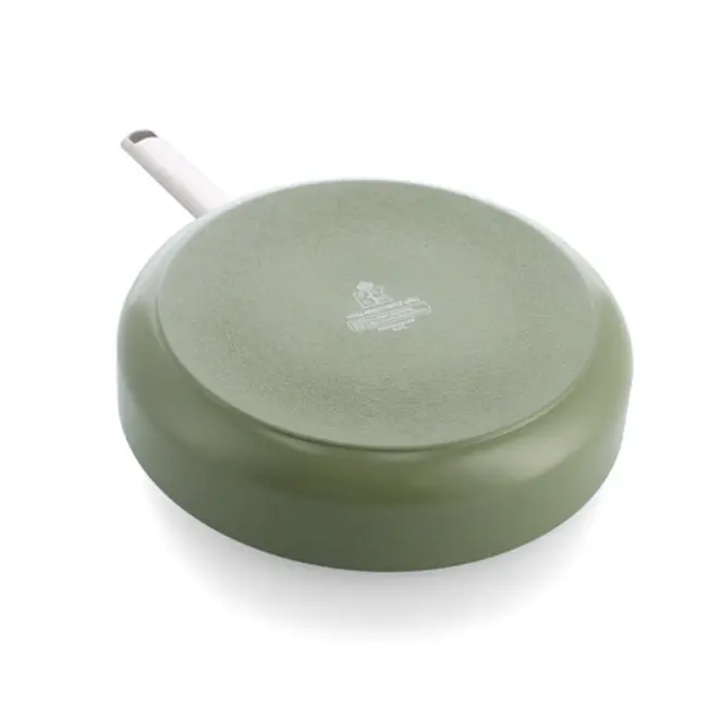 BK Sublime Hapjespan – Met Glazen Deksel - 28 cm - 3.5 liter  – Keramische Antiaanbaklaag – Olive Green – Inductie - PFAS-Vrij