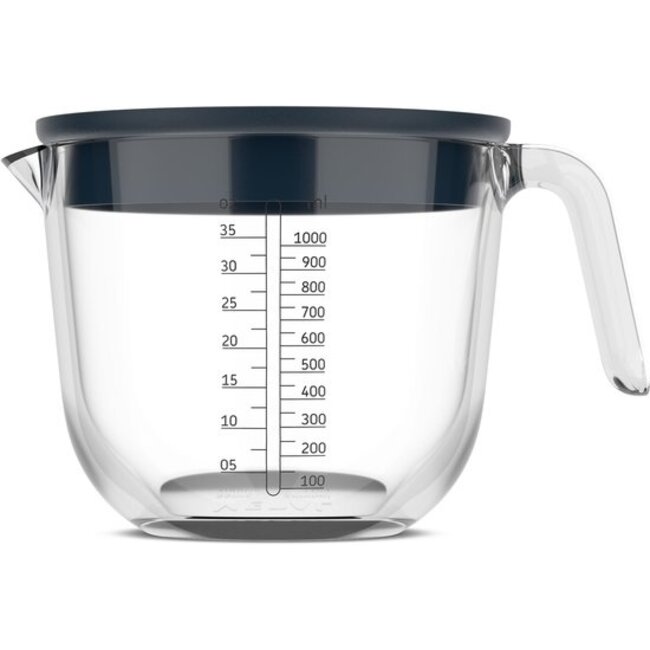 Mepal Maatbeker Glas Chef It 1000 ml met Deksel Navy