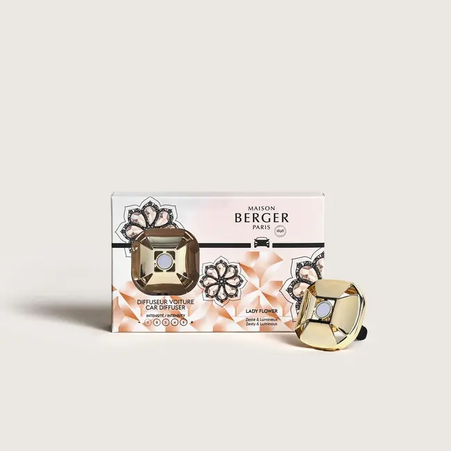 Maison Berger Autoparfum Diffuser Startersset Eternity Gold + 1 navulling met de geur Lady Flower