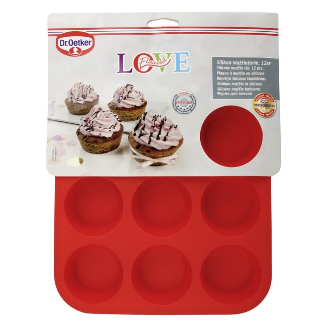 Dr. Oetker Muffinvorm Flexxibel Siliconen 12 vaks