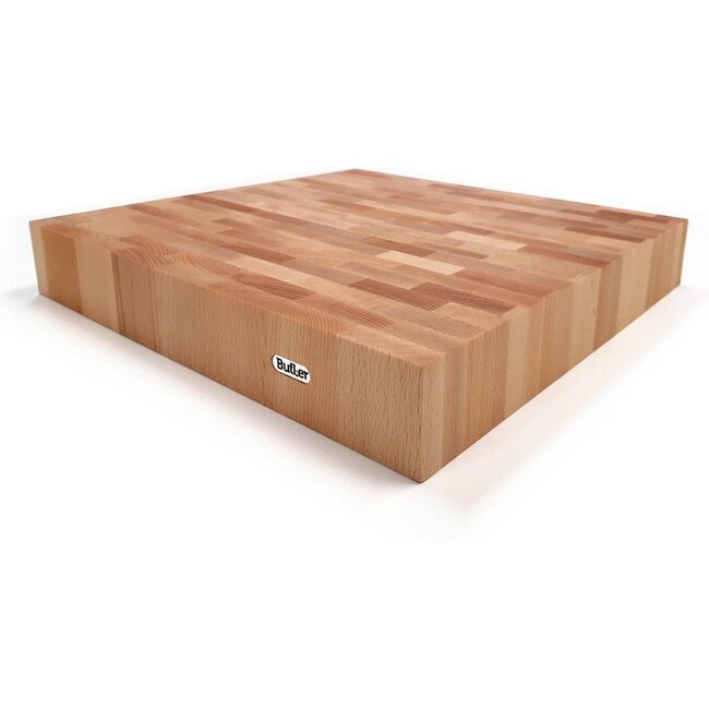 Buttler Hakblok Beuk 40x40x8 - Massief kops beukenhout met FSC-keurmerk