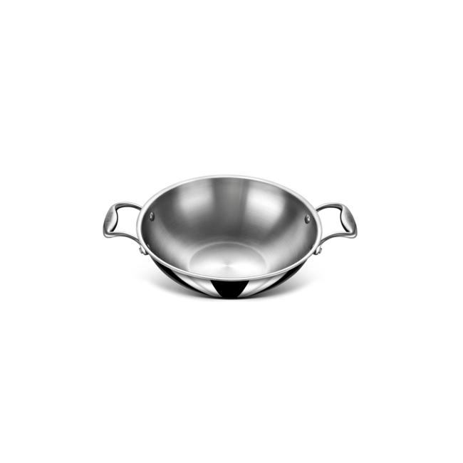 Stahl Wokpan - Triply - Met Twee Grepen - 8 liter - 34 cm + RVS Deksel