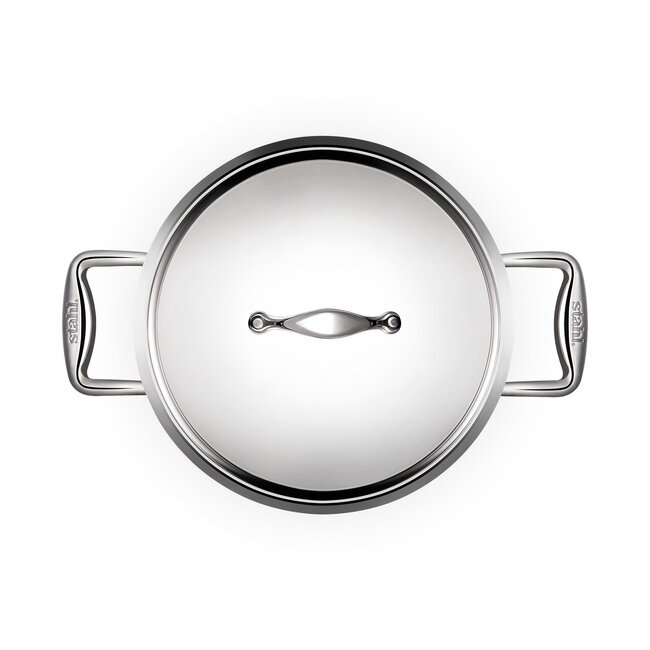 Stahl Wokpan - Triply - Met Twee Grepen - 8 liter - 34 cm + RVS Deksel