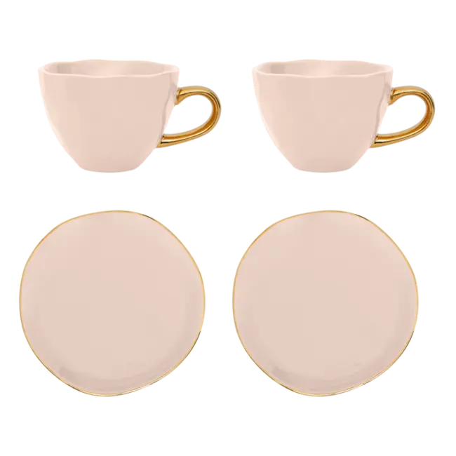 Urban Nature Culture Giftset Good Morning Old Pink - 2 kopjes en 2 borden - 4-delig