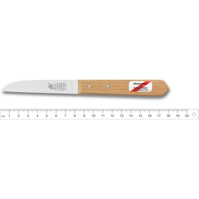 Robert Herder Schilmes Carbon Koolstofstaal 8,2 cm – Het Originele Molenmesje – Handgepolijst Hout
