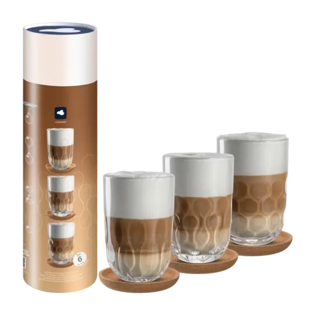 Leonardo Latte Macchiato Glas Gocce 390ml 6-delig