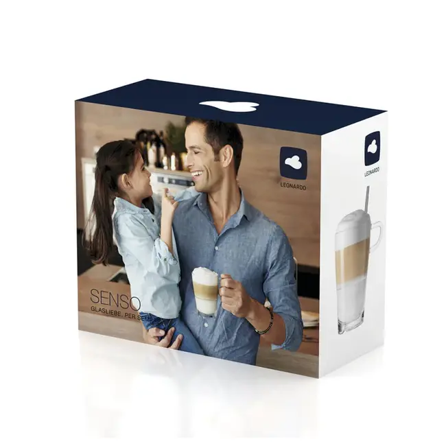 Leonardo Latte Macchiato Glazen Senso 350ml Set - 2 glazen + 2 lepels