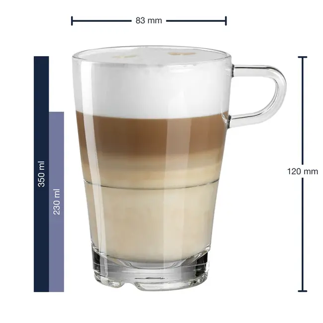 Leonardo Latte Macchiato Glazen Senso 350ml Set - 2 glazen + 2 lepels
