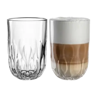 Leonardo Latte Macchiato Glas Gocce 3 390ml 2 stuks