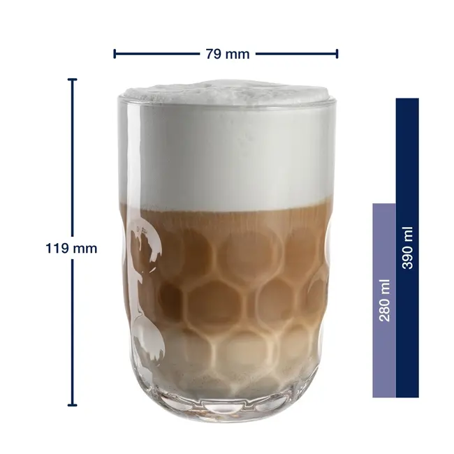Leonardo Latte Macchiato Glas Gocce 1 390ml 2 stuks