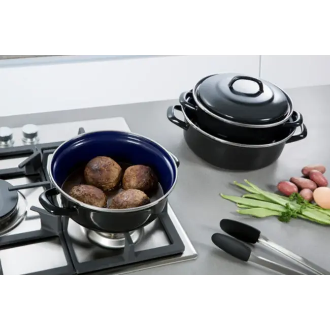 BK Braadpan Fortalit Zwart 20cm 1.4 liter - geëmailleerd staal