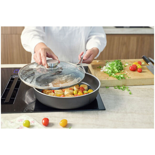 Demeyere Alu Pro 5 Hoge Koekenpan / Bakpan 28cm + Glasdeksel