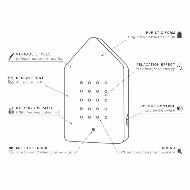 Relaxound Zwitscherbox Vogelhuisje Golden Brass