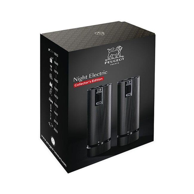 Peugeot Peper- en Zoutmolen Line Night Electric Zwart 15 cm