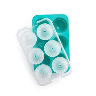 Lekue Ijsblokjesvorm Rond XL Turquoise Met Deksel