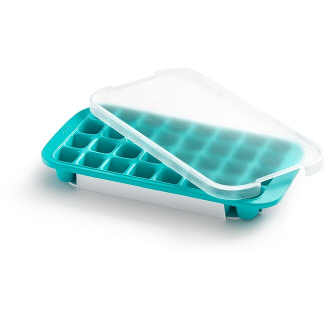 Lekue IJsblokjesvorm met Houder en Deksel Silicone Turquoise