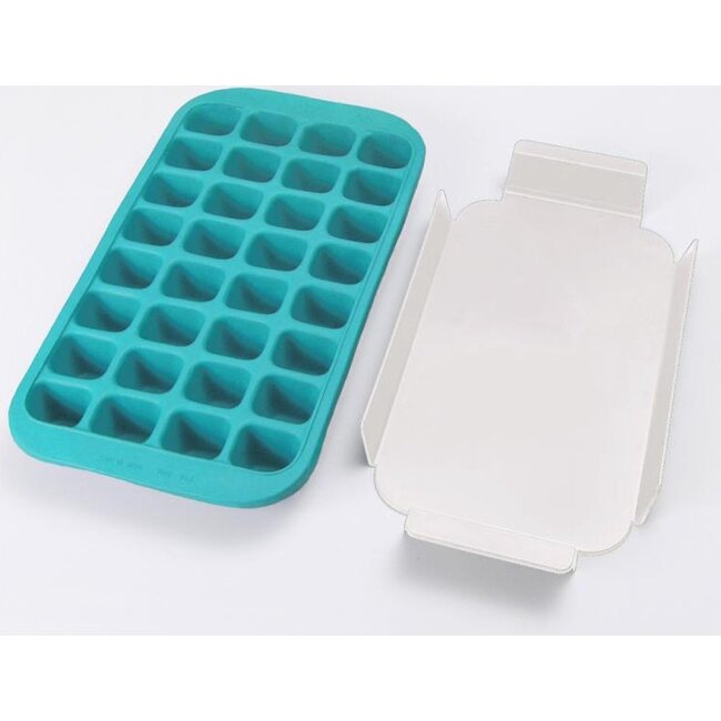 Lekue IJsblokjesvorm met Houder en Deksel Silicone Turquoise
