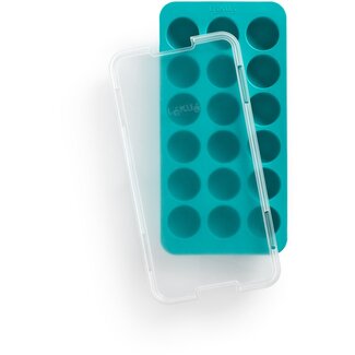 Lekue IJsblokjesvorm met Deksel Rond Turquoise