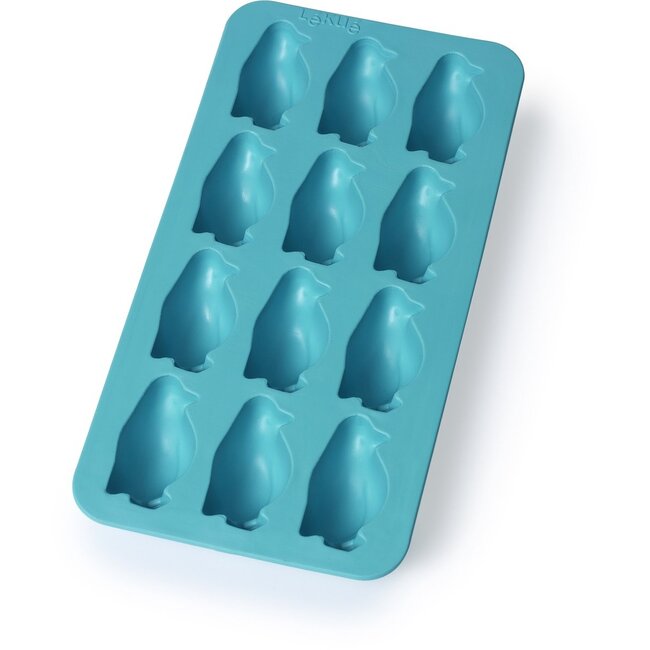 Lekue IJsblokjesvorm met Deksel Pinguïn Turquoise