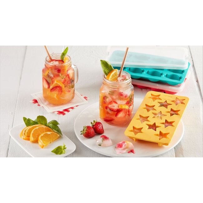 Lekue IJsblokjesvorm met Deksel Pinguïn Turquoise