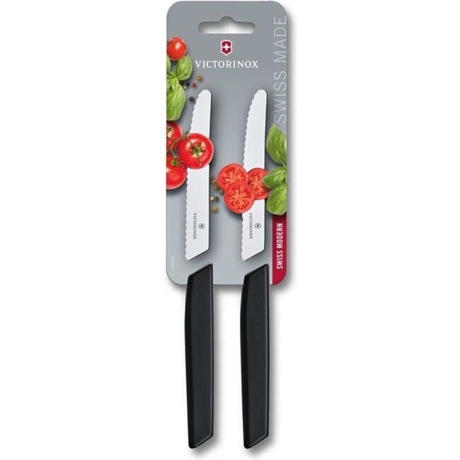 Victorinox Tomatenmes Swiss Modern Zwart 2-stuks