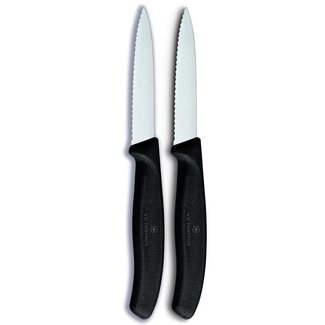 Victorinox Schilmesje Gekarteld SwissClassic Zwart  2-Stuks Victorinox Schilmesje Gekarteld SwissClassic Zwart  2-Stuks