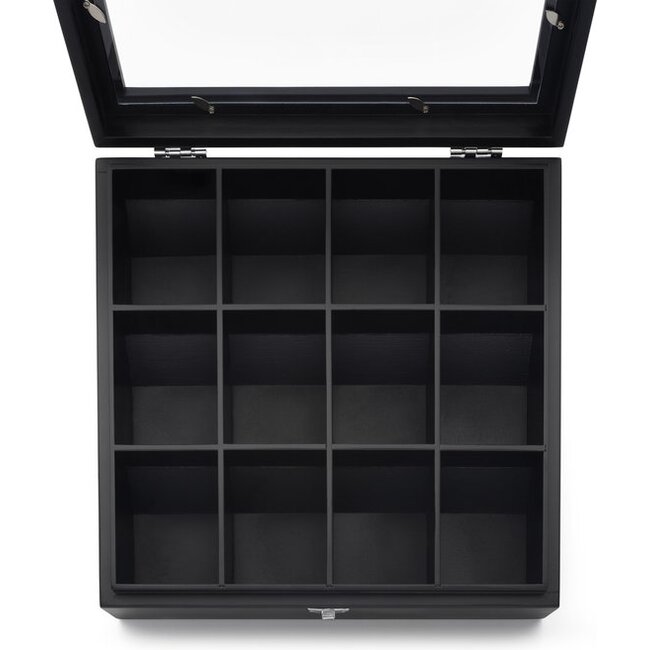 Bredemeijer Theedoos Bamboe Met Venster Zwart 12-Vaks