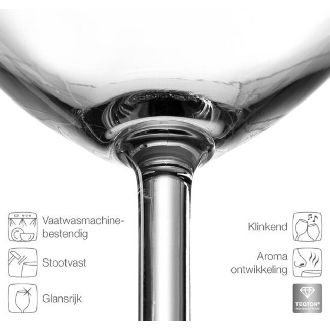 Leonardo Rode wijnglas Daily 460ml 6 stuks