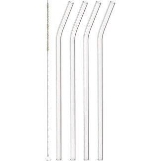 Leonardo Glazen Rietjes Ciao 23cm + borstel 4 stuks