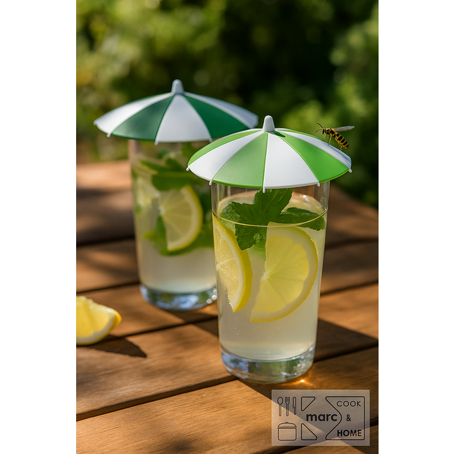 Glasparasolletjes Set van 8 – Vrolijke Cocktail Parasolletjes voor Glazen – Tegen Insecten – Decoratief voor Feestjes, Tuintafel en Zomerdrankjes
