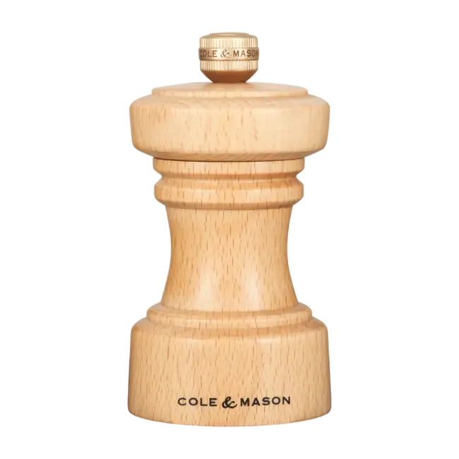 Cole & Mason Zoutmolen Hoxton 10 cm – Beukenhouten zoutmolen met keramisch maalwerk, stijlvol en compact
