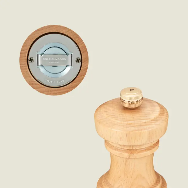 Cole & Mason Pepermolen Hoxton 10 cm – Beukenhouten pepermolen met precisie maalwerk, compact en stijlvol design